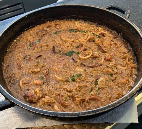 Plat: Arròs parellada de peix y marisc
